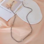 Titanium Steel Link Chain Necklace for Men Women,Punk Hip Hop Necklace Silver Photo 2