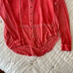 Free People  We The Free Zahara Gauze Button Down Oversized Top in Orange Size XS Photo 4