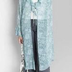 Wild Fable Women's Ruffle Duster Jacket - Aqua Green Floral Photo 1