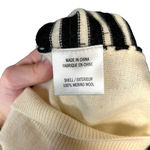 Gryphon New York Sequin Stripe Crewneck Sweater Ivory & Black Size XS Photo 6