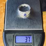 Natural Tanzanite White Diamond Sterling Silver Art Deco Ring Size 9 Purple Photo 7