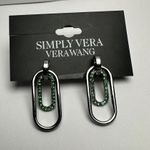 Simply Vera, Vera Wang Simply Vera Vera Wang Green Rhinestone & Gunmetal Pierced Earrings NWT Photo 5