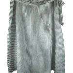 Talbots  NWT Blue & White Striped Linen Cotton Blend Midi A-Line‎ Skirt Size XLP Photo 0