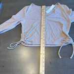 Good Luck Gem  Ribbed Crop Top with Side Ties Beige Long Sleeve Casual‎ Chic Photo 4