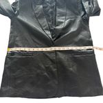 ZARA Women's Vegan Faux Leather Blazer Black Single Button Closure Medium Butter Photo 13
