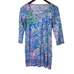 Lilly Pulitzer BEACON DRESS All Together Now Knit Blue Pink Lilac S Photo 1