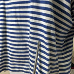 AYR  The French Fry T-Shirt Womens L Blue White Striped Long Sleeve Top Nautical Photo 7