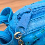 Rare Vintage BRIO! Blue Perforated Genuine Leather Barrel Shoulder Crossbody Bag Photo 11