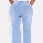 Elite Jeans 🆕 Stretch Flare Light Wash Denim Cargo Jeans Photo 1