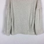 Free People  Oatmeal Bell Sleeve Lasor Cut Out Lace Appliqué Sweatshirt Small Photo 6