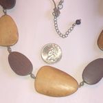 Elegant Brown and Cream Chunky Boho Necklace Photo 2