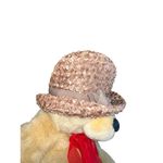 Vintage 50s/60s Lazarus Pink Woven Cellophane Ribbon Cloche Hat Photo 1