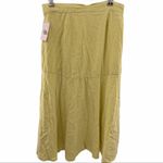 Free People  Skirt Yellow Linen‎ Blend Midi 10 New $98 Photo 4
