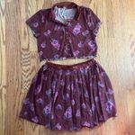 Free People NWOT Florence floral Mesh skirt and crop top Set size medium Photo 1