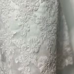 Strapless Mini Wedding Homecoming Prom Formal Dress Floral Lace No Label XS White Photo 7