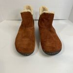 Hush Puppies Hush Puppies Brown Lined Faux Fur Ankle Bootie Boots W/side Zip Up Hippie 10M Photo 3