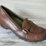 Merrell Plaza Glide Wedges Shoes 8 Saddle Brown Leather Driving Loafers Slip On Photo 1