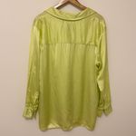 No. 6 Store Button Down Shirt Size Large Yellow Neon 3 Satin New York Photo 5