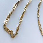 Sterling Silver Gold Tone Twist Chain Necklace, 925 LIRM Photo 2