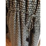 Old Navy  Swing Shift Dress SZ LG Black W/ Cream Floral Belt Pockets Peasant Boho Photo 3