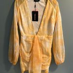 Pretty Little Thing Chartreuse Tie Dye Chiffon Bodycon Dress Photo 1