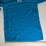 Talbots  Womens Tunic‎ Dress Size Medium Blue Pom Trim Beach Cover Up Vacation Photo 8