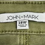 John Mark Khaki Cropped Women's Jeans 18w frayed asymmetrical fringe hemline Green Photo 1