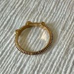 Copper Floral Inset Band Ring “Pieta” Tarnished Brass Gold Circles Boho Jewelry Brown Photo 7
