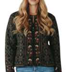 Icelandic Design Wool Tapestry Knit Zip Jacket Nordic Folk Y2K Large F284 Photo 0