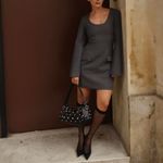 & Other Stories & Other Stories Heather Grey Structured Wool Blazer Mini Dress Size 10 Large Photo 3