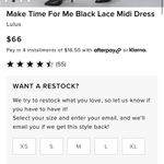 Lulus Lulu’s Make Time For Me Black Lace Midi Dress Size Small Photo 10