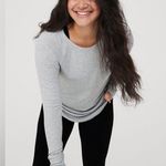Aerie Offline by  Thumbs-up Ribbed Long Sleeve Grey Photo 0