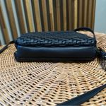 Anthropologie Black Faux Leather Woven Crossbody Bag Adjustable Strap Photo 3