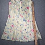 Intimate Essentials Vintage 90's Satin Slip Gown Women's Medium Yellow Floral Photo 3
