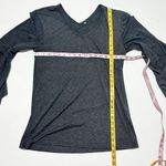 Women's V Neck Front Back Bell Sleeve Pullover Top Charcoal Gray Size Medium Gray Photo 3