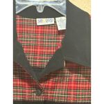 Sun River Clothing Co Vest Medium Plaid Black Button Up Sleeveless Vintage 90s Photo 2