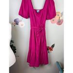 Draper James  RSVP Bright Pink Puff Sleeve Midi Dress - Size - Small Photo 4