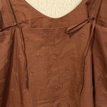 Gap Brown Eyelet scalloped hem mini dress M Photo 8