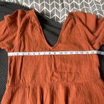 Madewell  Small Cotton Muslin Rust Midi Dress Photo 10