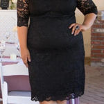 KIYONNA Scalloped Boudoir Lace Dress Black Plus Size 2X Photo 0