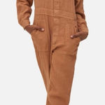Mate the Label MATE the‎ Label Women Sz S Linen Long Sleeve Button-Up Jumpsuit Coveralls Sedona Photo 0