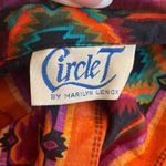 Vintage 70s Circle T Southwestern Aztec Button Down Shirt‎ Sz Medium Orange Black Photo 4