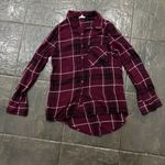 Rebellion Burgundy Plaid Button-Down Shirt Photo 2