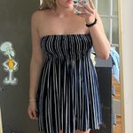 Strapless Boutique Blue And White Striped Dress Size M Photo 0