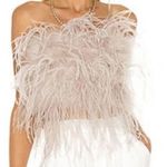 Lamarque Zaina Feather Crop Top Size: Large Dusty Rose New With Tags Photo 0