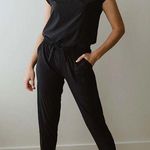 ALBION FIT Albion Black Cap Sleeve & Elastic Waist Jumpsuit Photo 0
