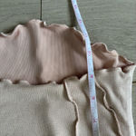 White Fox Boutique NWT White Fox XS Strapless Crop Top Wavy Ribbed Knit Tube Top Beige Neutral Photo 4