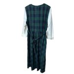 Vintage Miss Dorby Dress Green Plaid Floral Crochet Vest Layered Look Sz 12 Photo 8