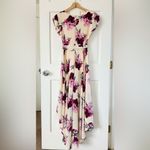 Lulus Lulu’s French Countryside Blush Floral Print High Low Hem Midi Dress Size S Photo 5