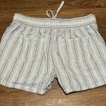 Per Se Linen Blend White and Blue Cargo Shorts Relaxed Fit Size Medium Photo 11